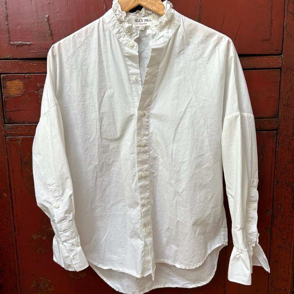 Alex Mill - Easy Ruffle Shirt in Paper Poplin - XS